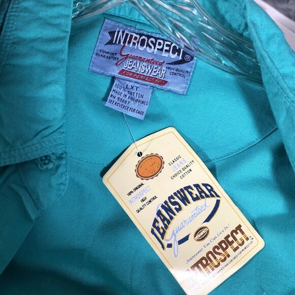 Introspect Men’s Shirt Button Up Large X Tall Marine Color Fishing Shirt - Picture 5 of 12